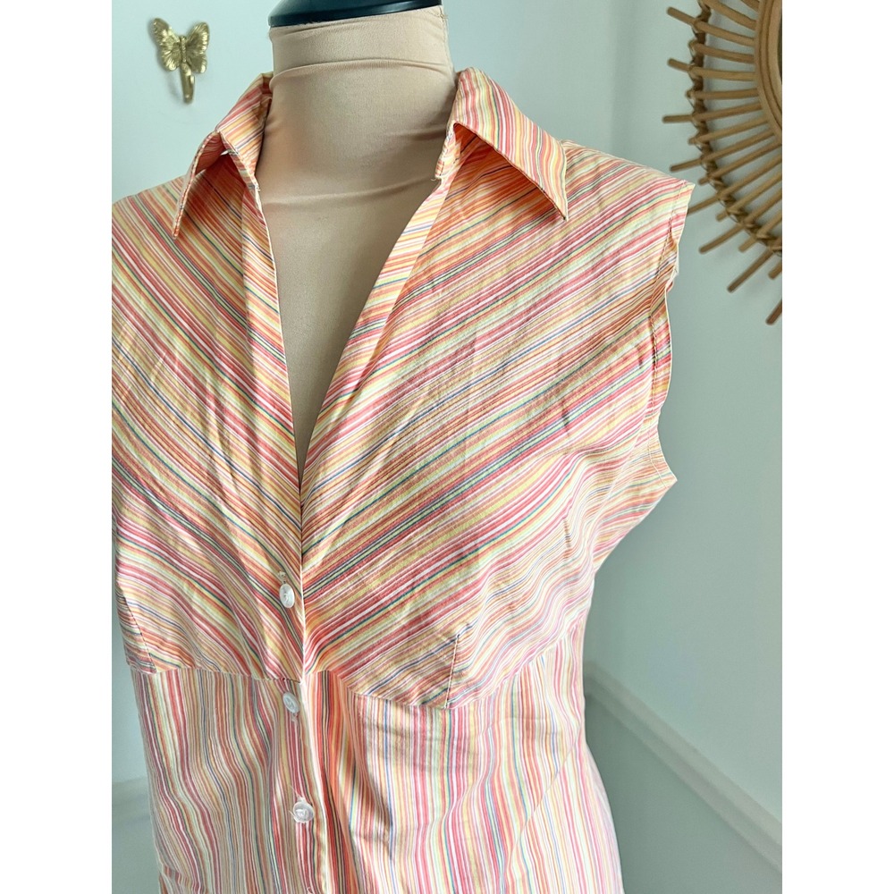 Vintage Y2K Street Code Striped Mini Dress - Picture 2 of 6